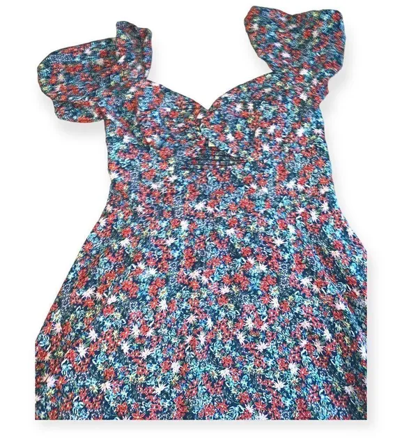 GB Keyhole Floral Dress Junior Size L - Image 3