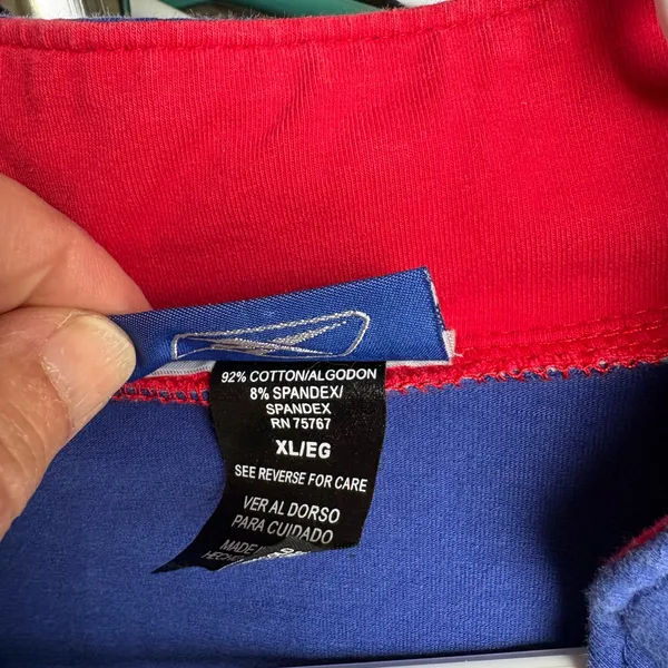 Reebok Blue New York Giants Zip-Up Hoodie with Red Accent - Image 2