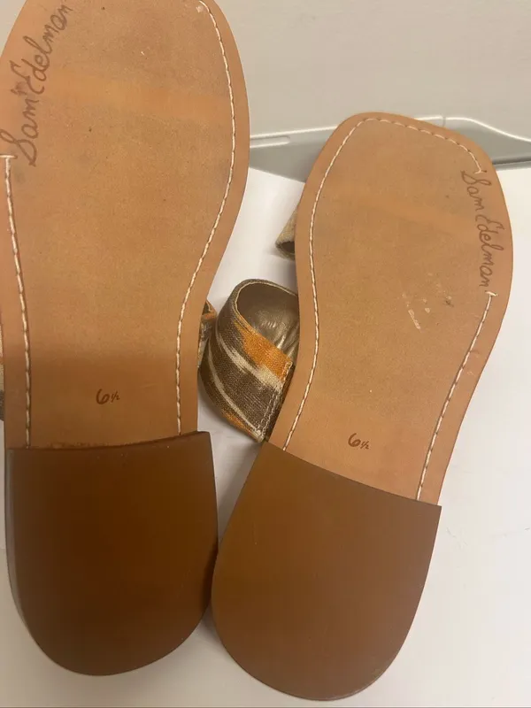 NWOB Sam Edelman Haydee Slides Boho Beige Orange 6.5 - Image 6