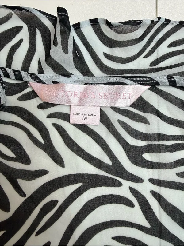 Victoria's Secret Black and White Zebra-Print Sheer Swim Cover-Up size M - Image 5