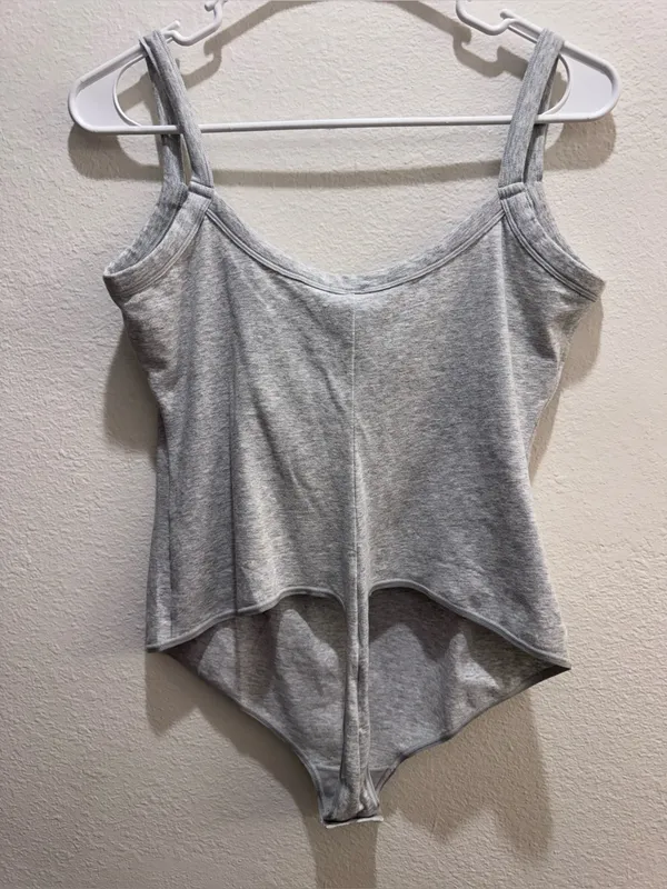 SKIMS NWT Cotton Jersey Scoop Neck Bodysuit in Light Heather Grey‎ Size XL - Image 8