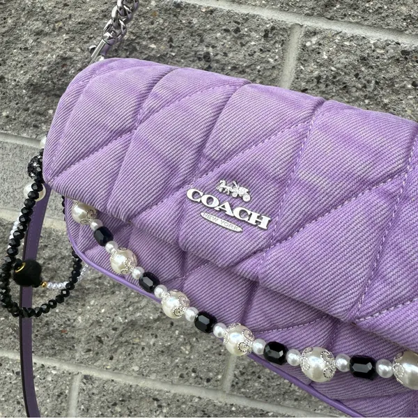 NWT COACH Hailey Flap Bag CBI88 Silver/Iris Denim Leather 2way Crossbody Bag - Image 3