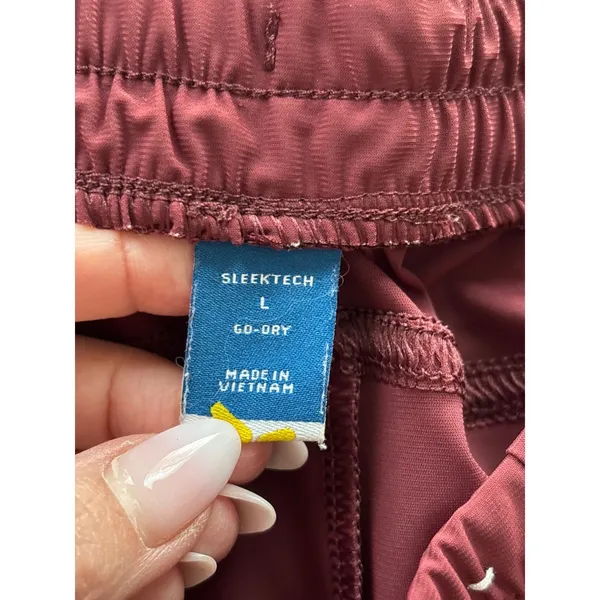 Old Navy Burgundy Joggers SleekTech Go-Dry Performance Pants‎ Large - Image 4
