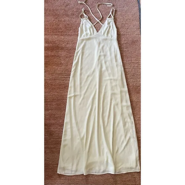 TOBI Ivory Sleeveless lined Maxi Sexy Women’s Dress Size Small - Image 2