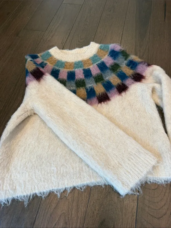 Madewell Sorenna Brushed Checkerboard Sweater in Size Medium - C71-014 - Image 5