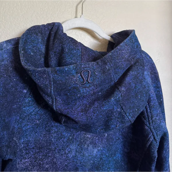 Lululemon Scuba Zip Up Hoodie *Light‎ Cotton Fleece Polar Lights Blue Multi - Image 7