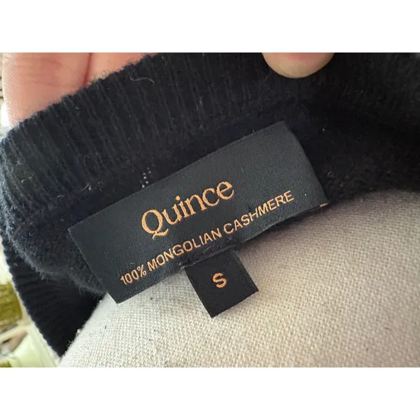 Quince Mongolian Cashmere Crewneck Sweater In Black Size Small - Image 4