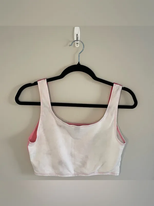 SHEIN Colorblock Cami Top & Shorts, White/Pink, Size S, EUC - Image 6