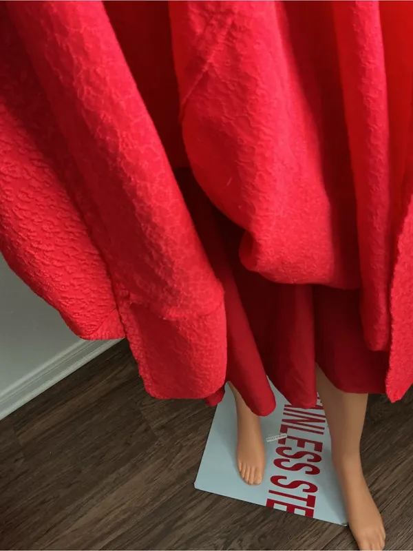 Chelsea28 Red Textured Tiered Midi Dress Size S - Image 12
