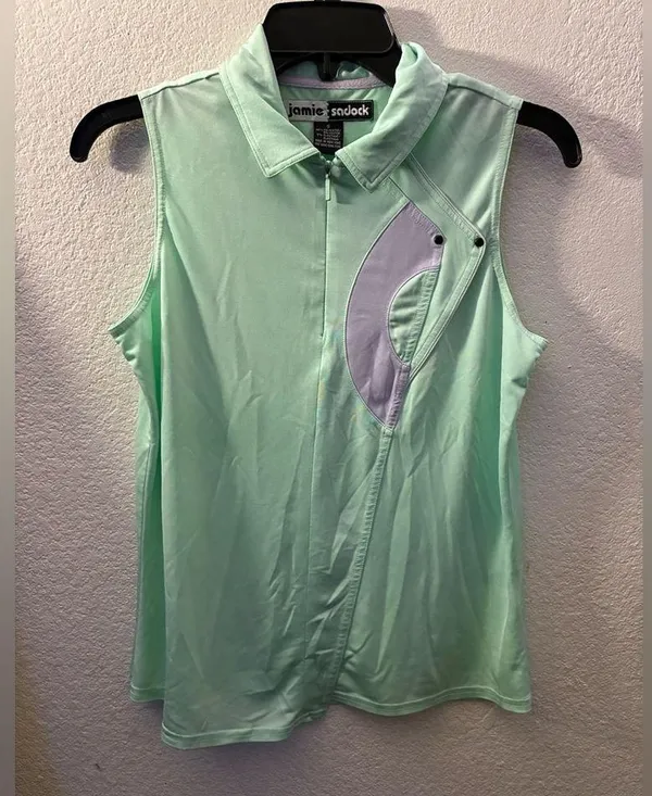 Jamie Sadock Women's Sleeveless Half Zip Pullover Golf Polo Shirt S - Image 2