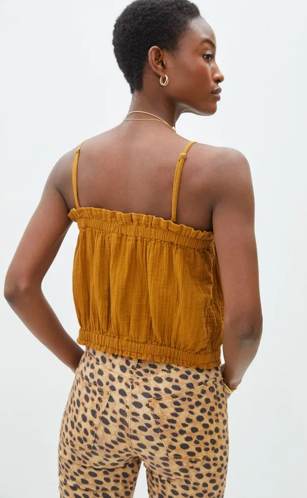 Anthropologie NWT April Gauzy Tank Taupe XL - Image 3