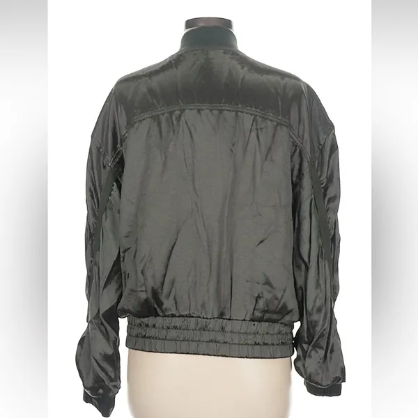 FP Movement by Free People Dark Gray Viscose Bomber Jacket with Sleeve detail - Image 2