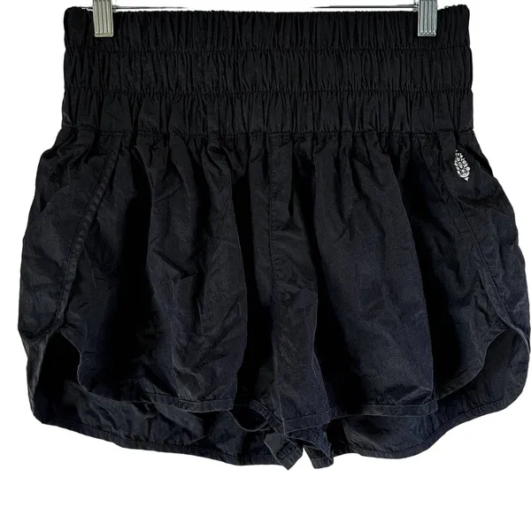 Free People Movement The Way Home Shorts Pocket Smocked Warm-Up High Black L - Image 2