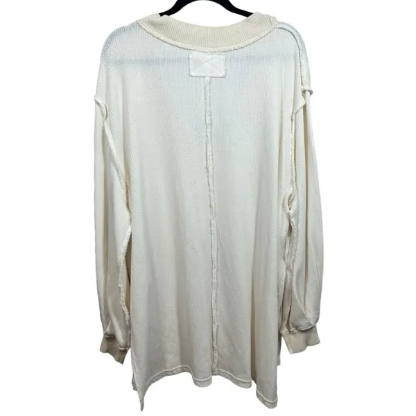 Free People Asher Thermal‎ Knit V-neck Top M - Image 4