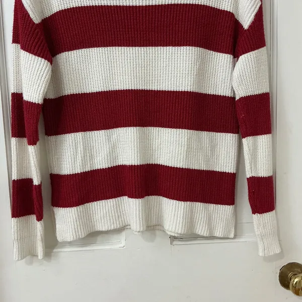 For The Republic Rugby Stripe Sweater Women's M Striped Nautical Preppy Shaker - Image 2