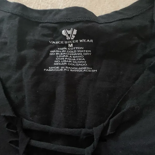Sturgis size medium black biker tshirt Vance bike wear lace front harley - Image 3