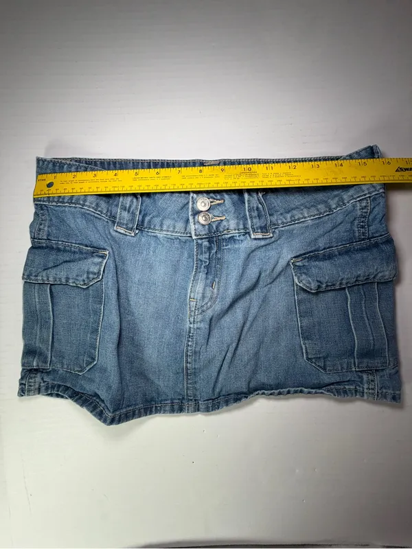 H&M Light Denim Cargo Mini Skirt - Image 4