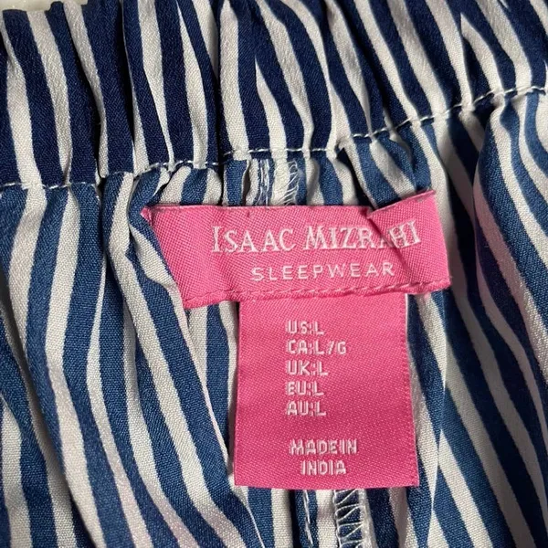 Isaac Mizrahi Sleepwear Pajama Shorts Navy White Stripe Loungewear Women's Large - Image 2