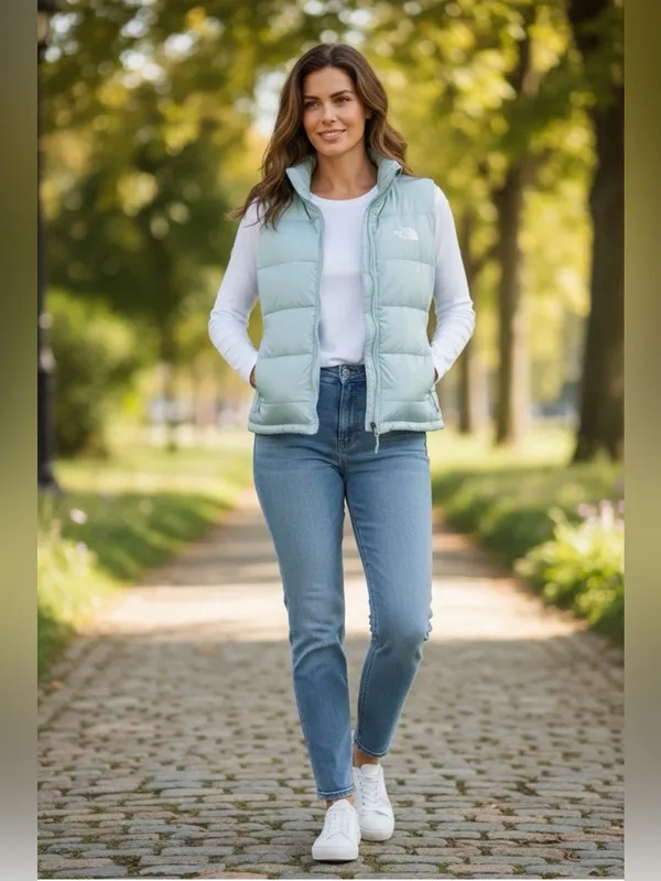 The North Face Women’s 600 Down Vest Mint Green Size XL Great Condition - Image 2