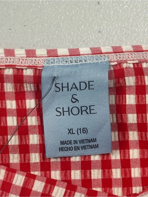 Shade & Shore Red Gingham Tie-Waist Swim Cover-Up Skirt XL 16 NWT - Image 5