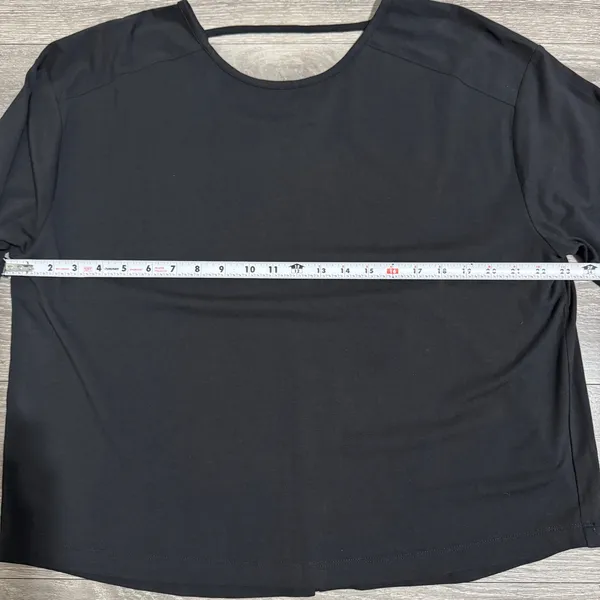 Members Mark Black Long Sleeve Active Tee Women's Size L Open Back‎ Detail - Image 11