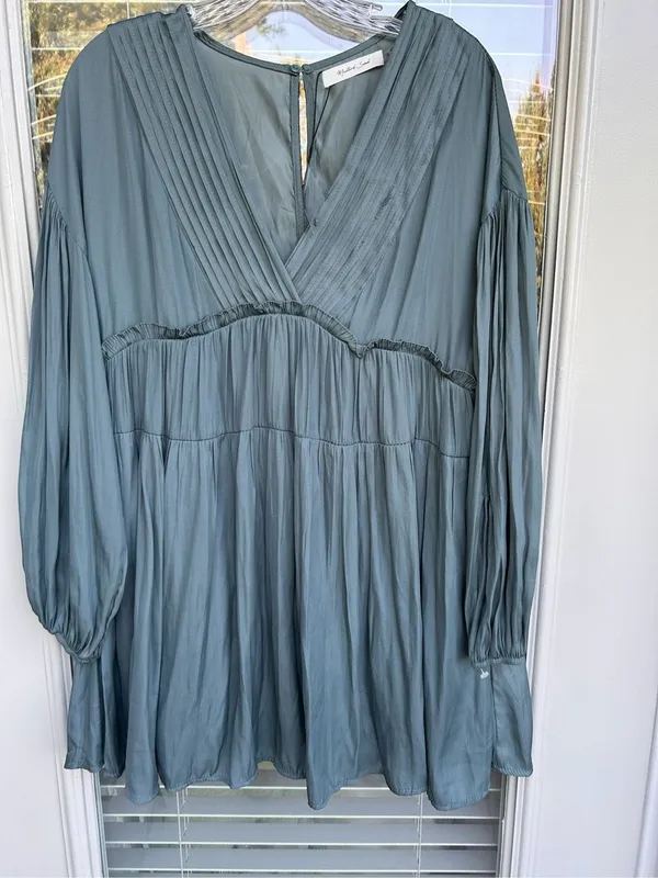 NWT Mustard Seed Dress Sage Green Size S Boho Romantic - Image 2