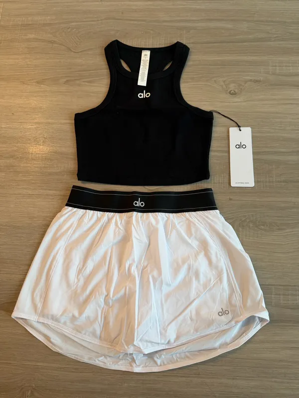Alo black aspire tank top and tennis skirt Size S #tennis #athleisure # 2pieces - Image 3