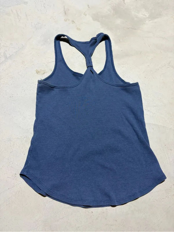 Hollister y2k Women's Racerback Tank Top - Blue medium - Image 8