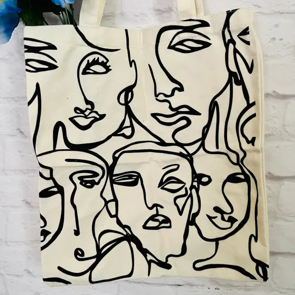 NEW Canvas Face Tote Bag - Image 3