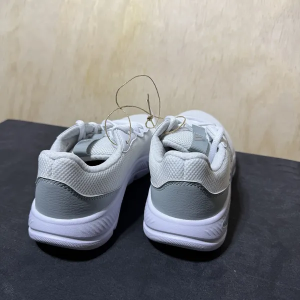 Adidas Cloudfoam Flex Laces Womens 6 White Silver Walking Shoes JS4891 New - Image 8