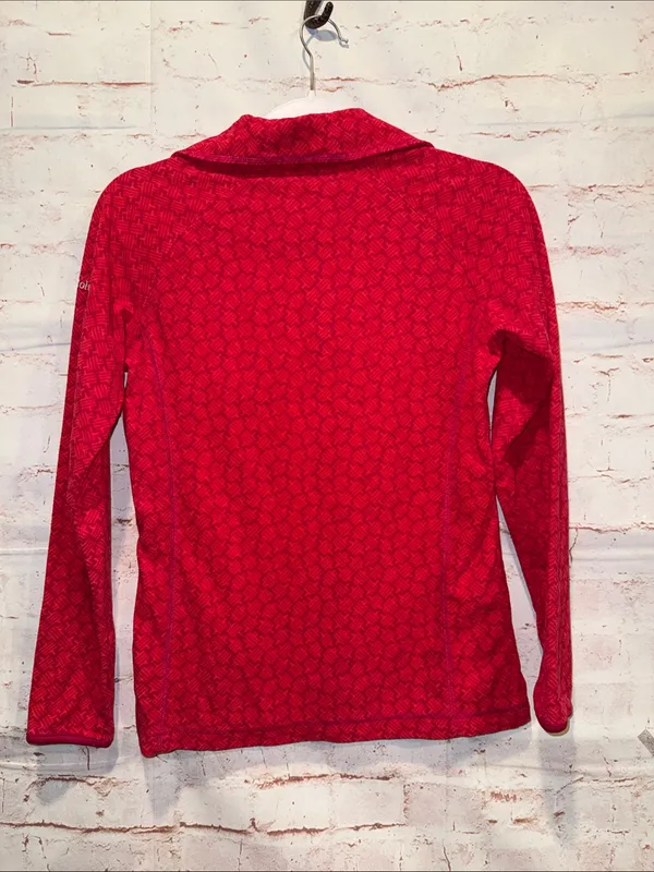 Columbia xs Women's Red Quarter-Zip Pullover Sweatshirt fleece logo geometric - Image 5