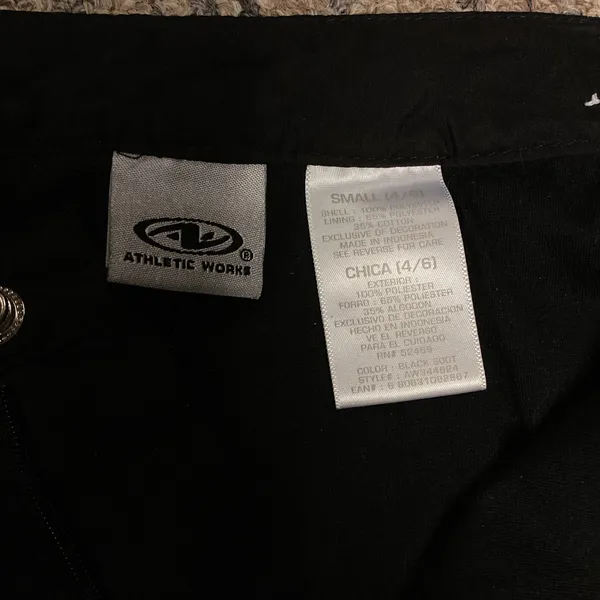 Athletic Works Black Lined Lightweight Snow Ski Sledding Running Pants Size:  Small 4/6 - Image 5