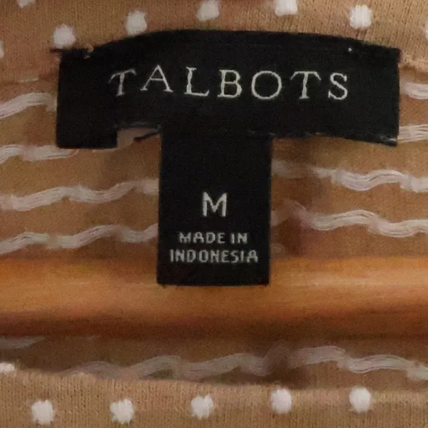 Talbots Polka Dot Bell Sleeve Top Womens Size M Tan Business Casual Neutral - Image 4