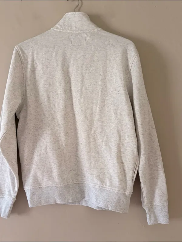 Old Navy Grey Heathered Fleece Quarter Zip Pullover Sweatshirt XS - Image 4