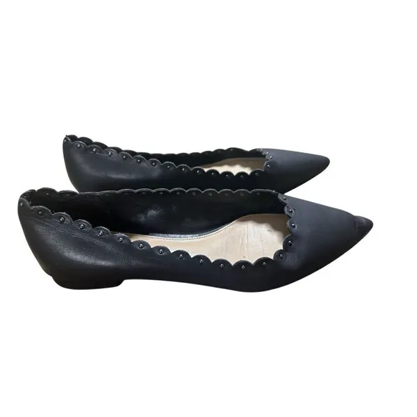 Coach Jill Leather Pointed Toe Scalloped Flats Size 8B - Image 2