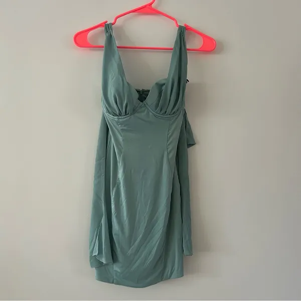 Oh Polly Clementine Cold Shoulder Mini Dress in Teal Size 2 NWT - Image 3