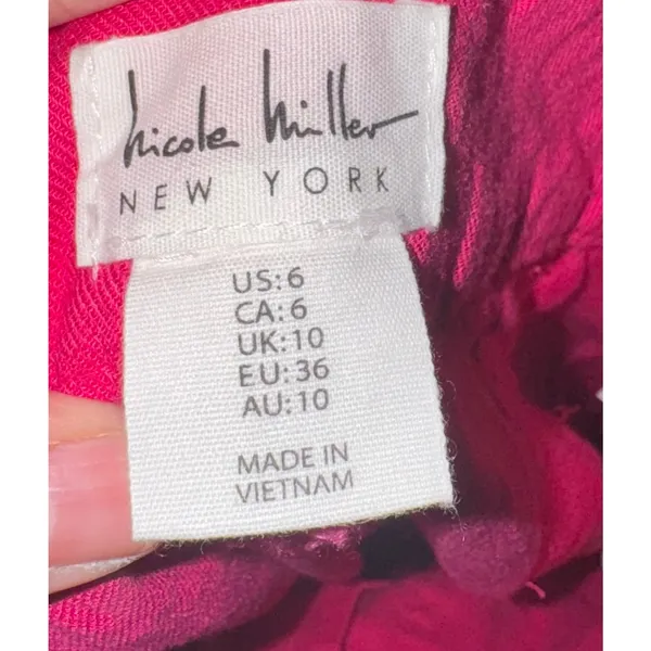 Nicole Miller Linen Blend Barbie Pink Pants Women's 6 Resort‎ Beach Lightweight - Image 6
