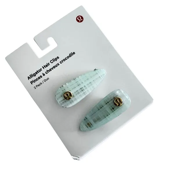 Lululemon Alligator Hair Clips 2 Pack Foam Cloud White - Image 6