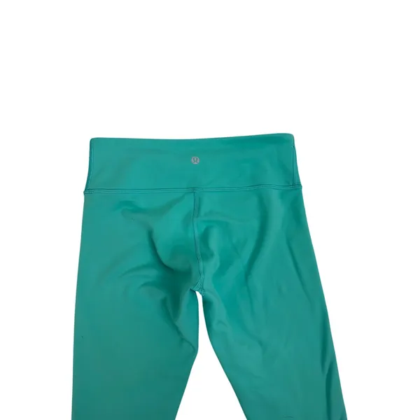 Lululemon Wunder Train Teal Green High-Rise Crop Athletic Leggings Size 6 - Image 4