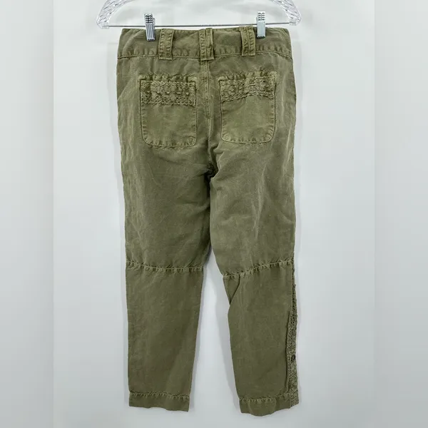 Sundance Femme Voyager Linen Blend Pants Olive‎ Green Women's Size 2 - Image 3