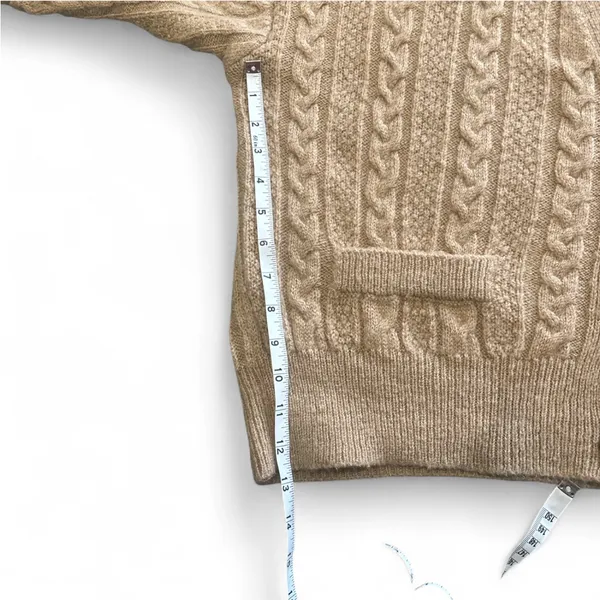 Zara light brown or tan button knit cardigan light brown oversized size small - Image 5