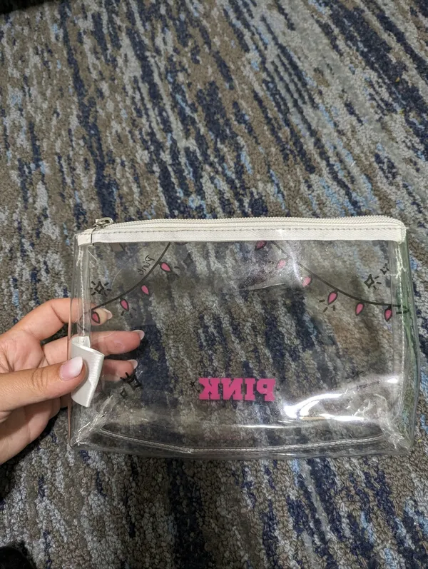 Victoria's Secret PINK Holiday Lights Clear Makeup Bag - Image 3