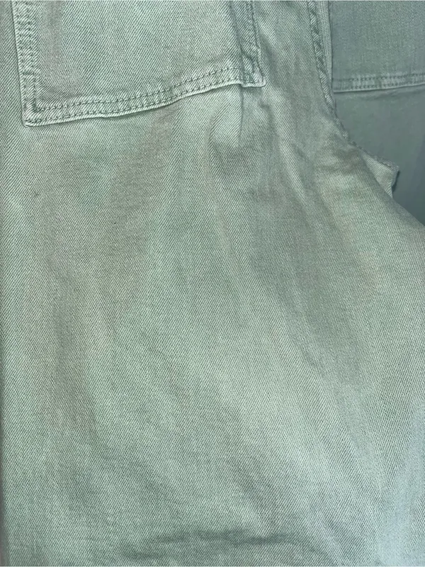 Zara Culotte Patch Pockets Marine Straight Jeans High Rise Sz 2 Sage Earthy Boho - Image 13