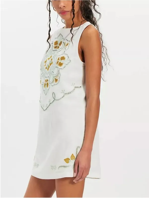 FREE PEOPLE NWT Electric Garden Mini Dress / Ivory Combo - Image 6