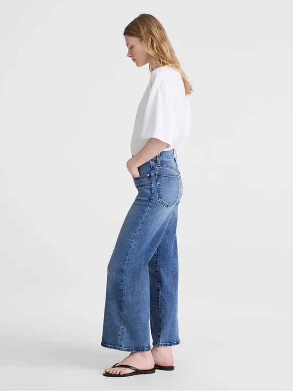 Madewell The Wide-Leg Crop Jean in Super Stretch Denim Oneida Wash Size 24 NWT - Image 3