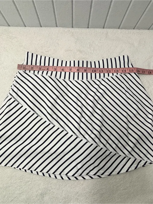 Southern Tide White and Navy Striped Skater Skirt Size‎ M - Image 6