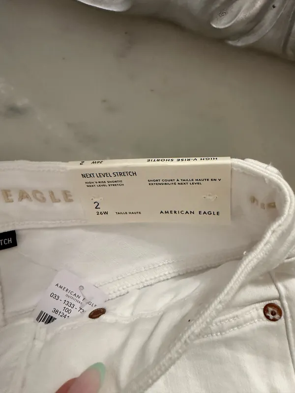 American Eagle white jean shorts - Image 3
