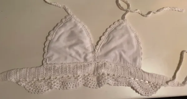Crochet White Bralette - Image 3