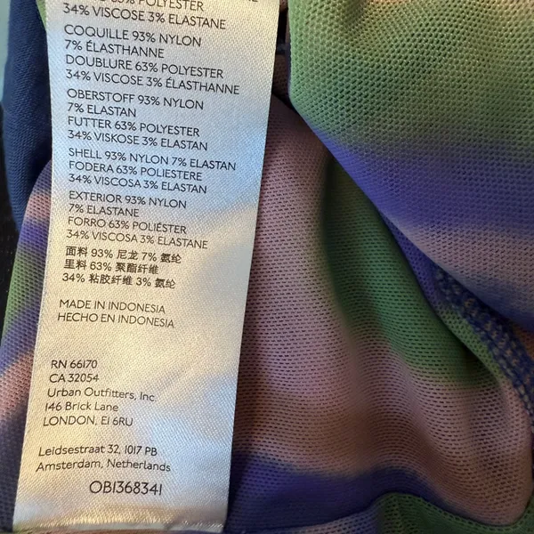 Urban Outfitters Cropped Camisole Tank Pink Purple Green Marble Effect Medium - Image 7