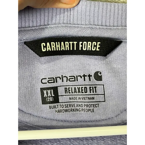 Carhartt Force Sweatshirt Lilac Kangaroo Pocket Lightweight Size XXL Casual Cozy - Image 7